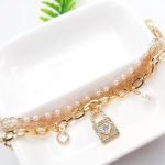 Pulsera Triple Acero de Titanio con Perlas